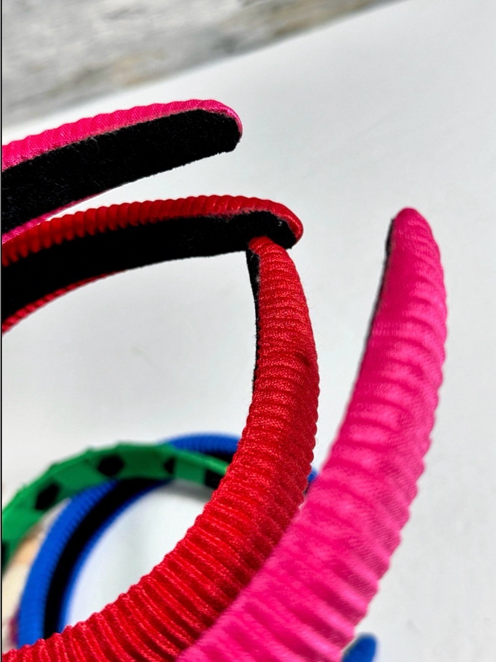 5 Vintage 80/90’s fabric-covered padded fashion headbands vibrant colors women’s - Picture 7 of 7